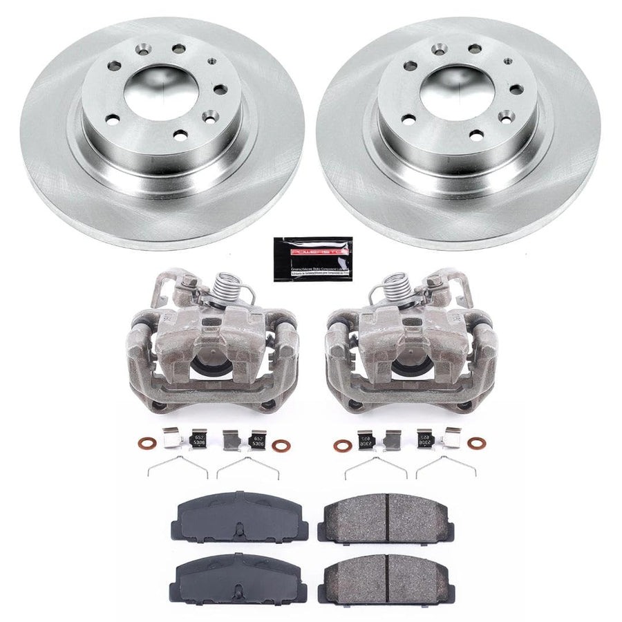 Power Stop KCOE2452 Rear Caliper Brake Kit- Brake Rotors, Ceramic Brake Pads and Brake Calipers For Mazda 6 2003-2005 [Model Specific]
