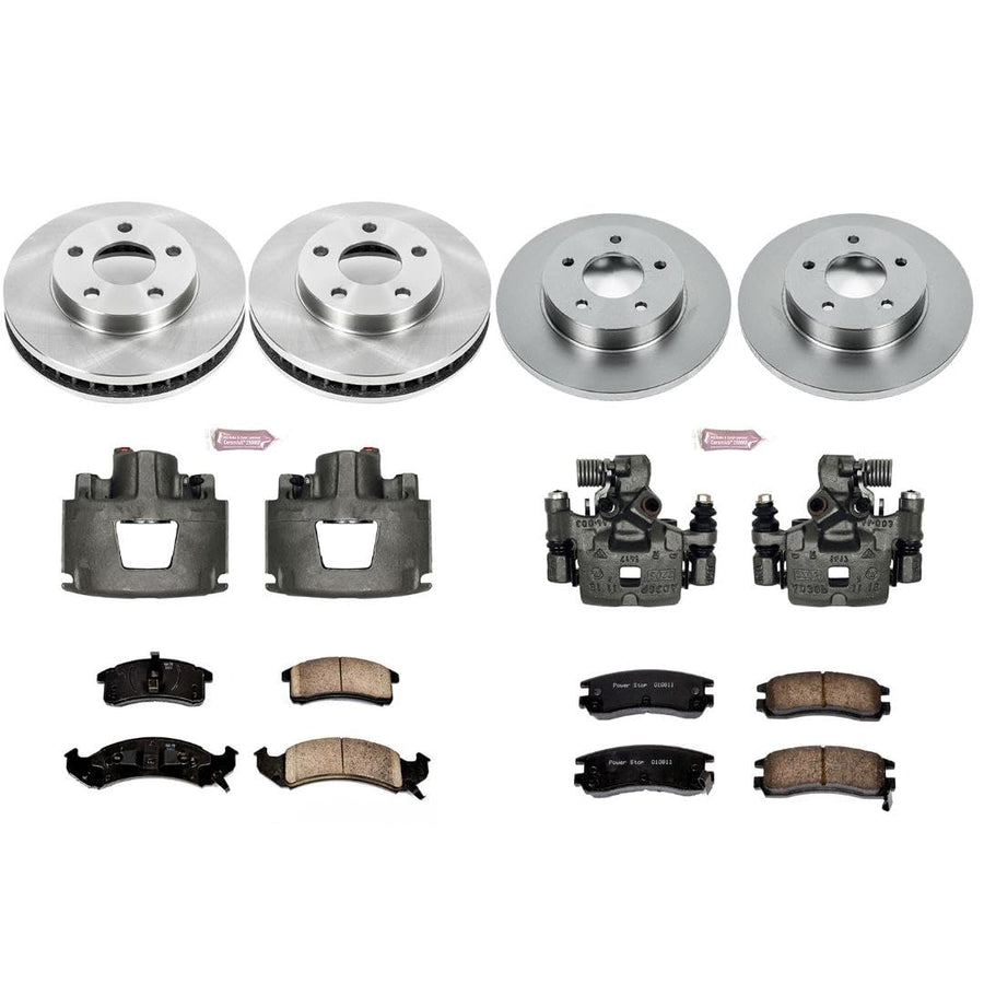 Power Stop KCOE2762A Replacement Autospeciality Front and Rear Caliper Kit- OE Rotors, Ceramic Brake Pads, Calipers