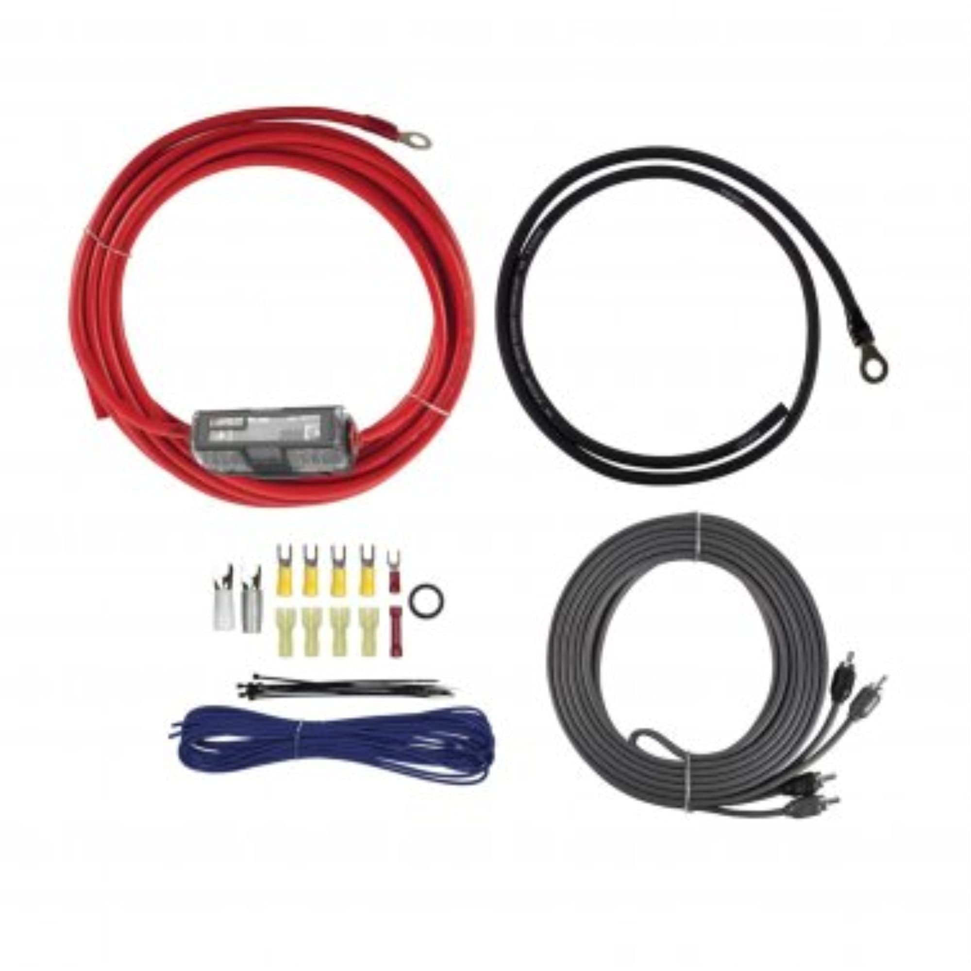V8-AK8 T-Spec 8-Gauge 600-Watt Amp Installation Kit with RCA Cables