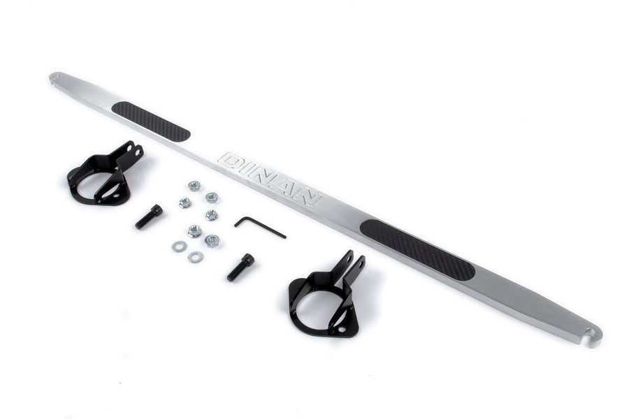 Dinan Rear Shock Tower Brace D180-0461 Brushed Aluminum with Carbon Fiber Inlays