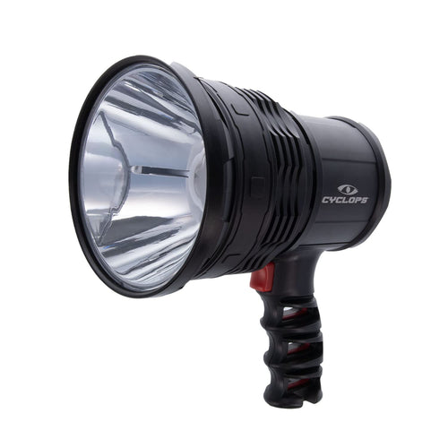 Rechargeable Cyclops Handheld Four-Mode Adjustable Beam Focus 850 Lumens Spotlight with AC/DC Recharger/DC Car Plug