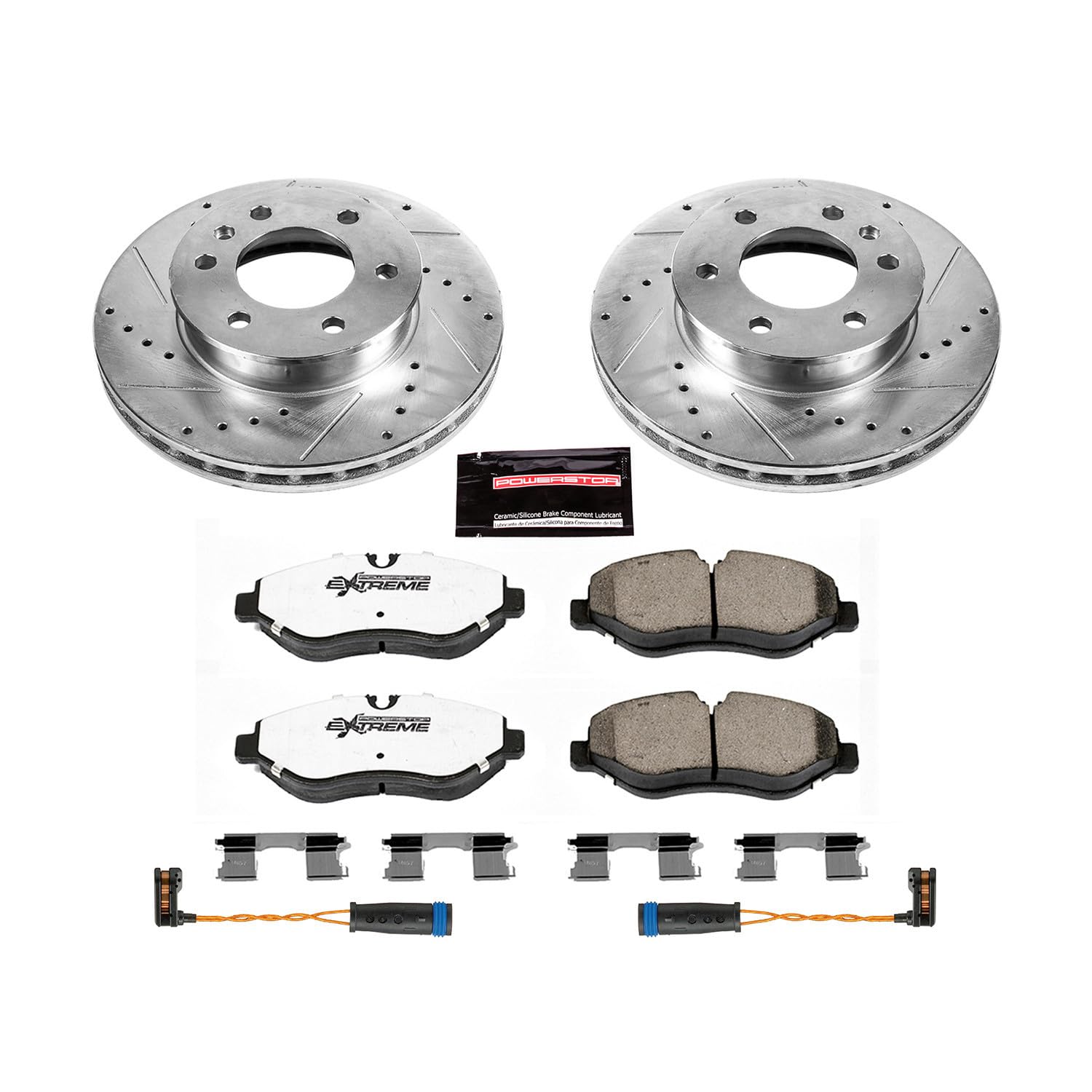Power Stop K6236-36 Z36 Front Truck & Tow Brake Kit, Carbon Fiber Ceramic Brake Pads and Drilled/Slotted Brake Rotors For Sprinter 2500, Freightliner Sprinter 2500, [Model Specific]
