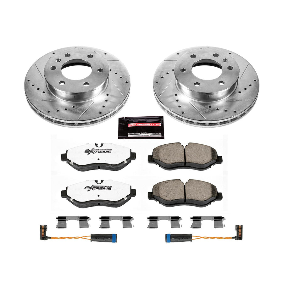 Power Stop K6236-36 Z36 Front Truck & Tow Brake Kit, Carbon Fiber Ceramic Brake Pads and Drilled/Slotted Brake Rotors For Sprinter 2500, Freightliner Sprinter 2500, [Model Specific]