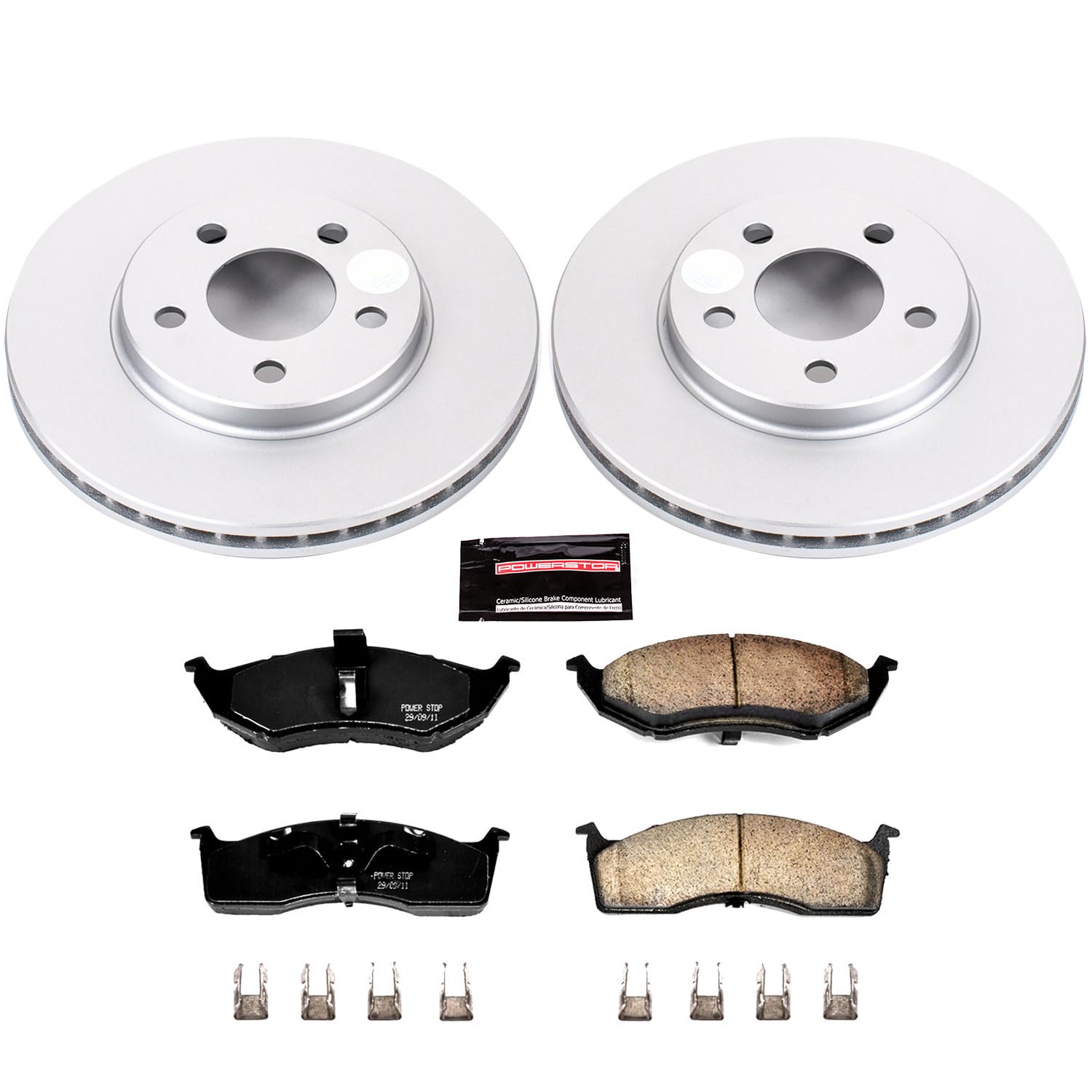 Power Stop CRK3143 Brake Rotor & Coated Ceramic Brake Pads- front For Dodge Neon 2000-2005, Plymouth Neon 2000-2001 [Model Specific]