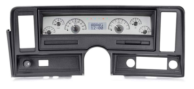 Dakota Digital VHX-69C-NOV-S-W 69-76 Chevy Nova Analog Dash Gauge System Silver Alloy White