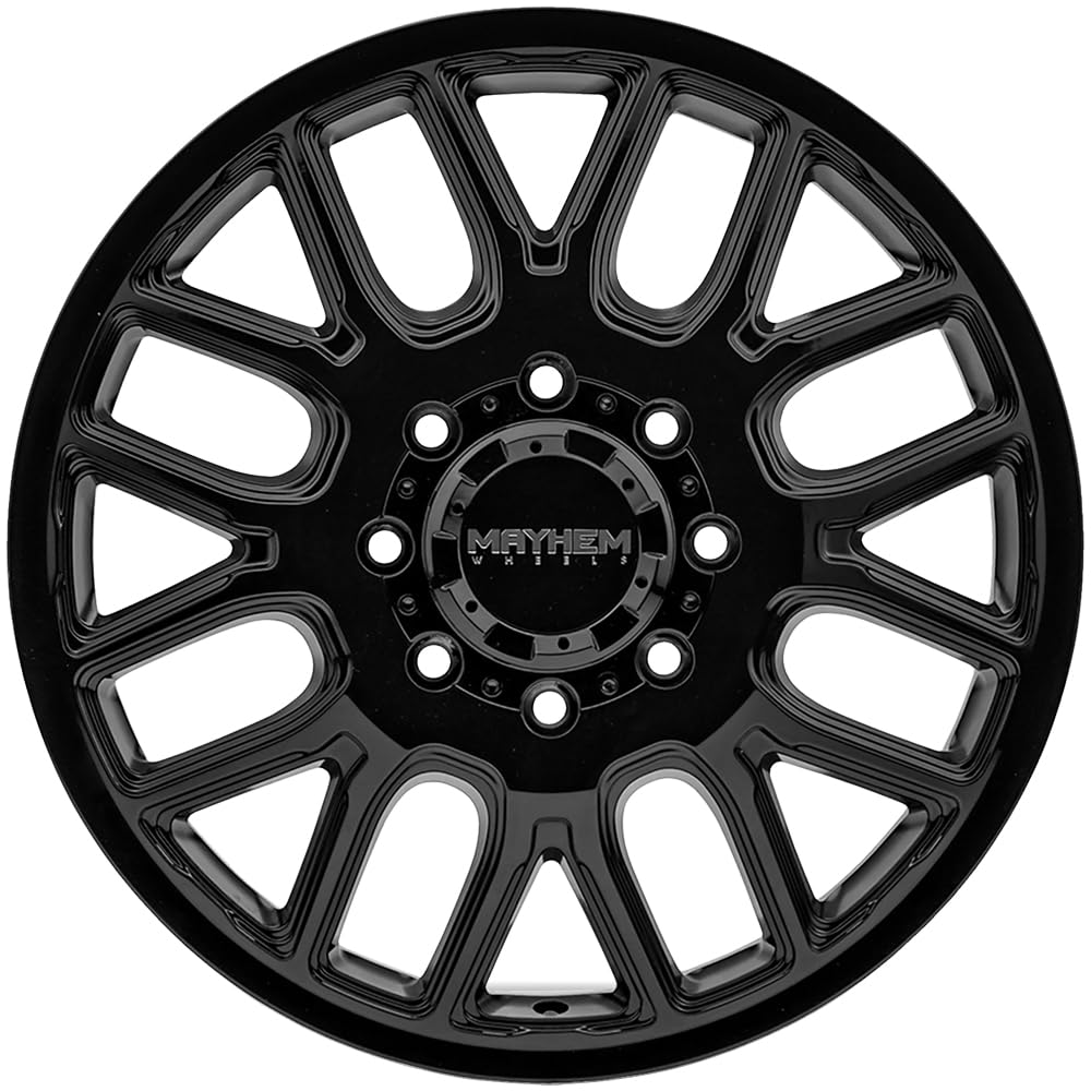 Cogent Mayhem 8107D Dually Front Gloss Black Wheel (20 x 8.25 inches /8 x 165 mm, 115 mm Offset)