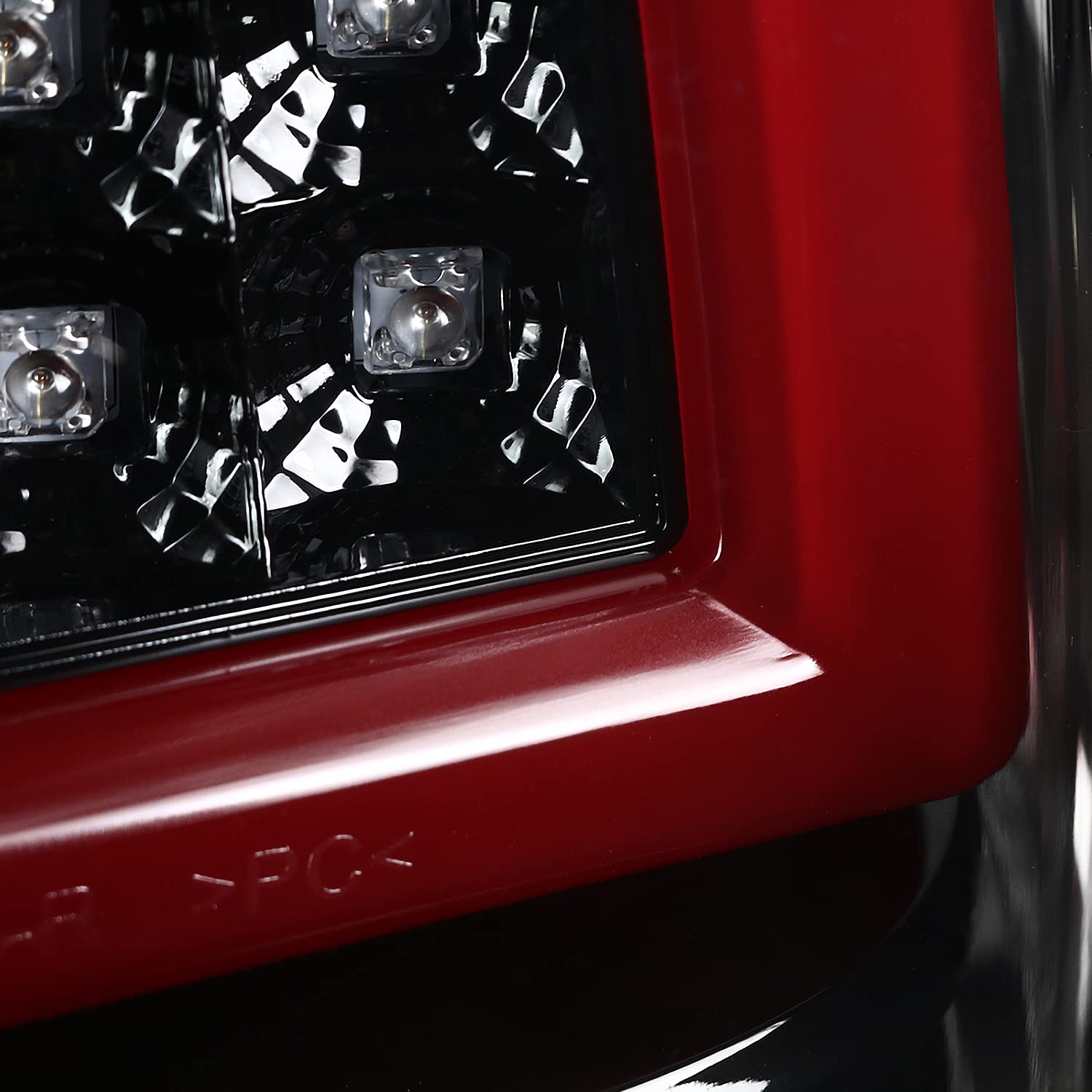 Jet Black Housing SPEC-D TUNING Red LED Bar Tail Lights Compatible with 2003-2006 Chevy Silverado 1500/1500HD/2500/2500HD, 2004-2006 Chevy Silverado 3500, Left + Right Pair Assembly