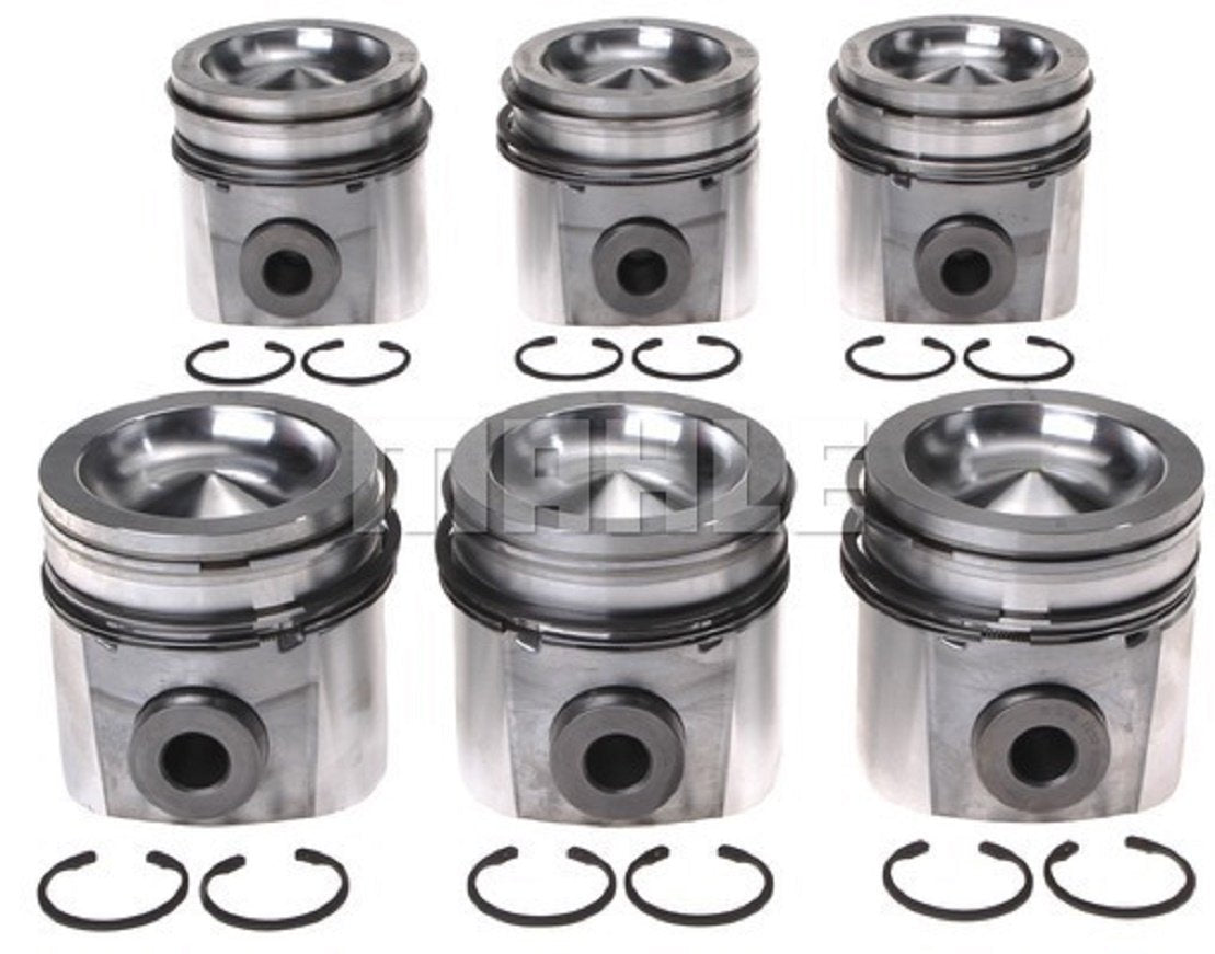 MAHLE Piston and Ring, Forged, 4.213 in Bore, 3.0 x 2.0 x 3.0 mm Ring Groove, Flat, Combustion Chamber, 6.7 L, Kit Dodge Cummins