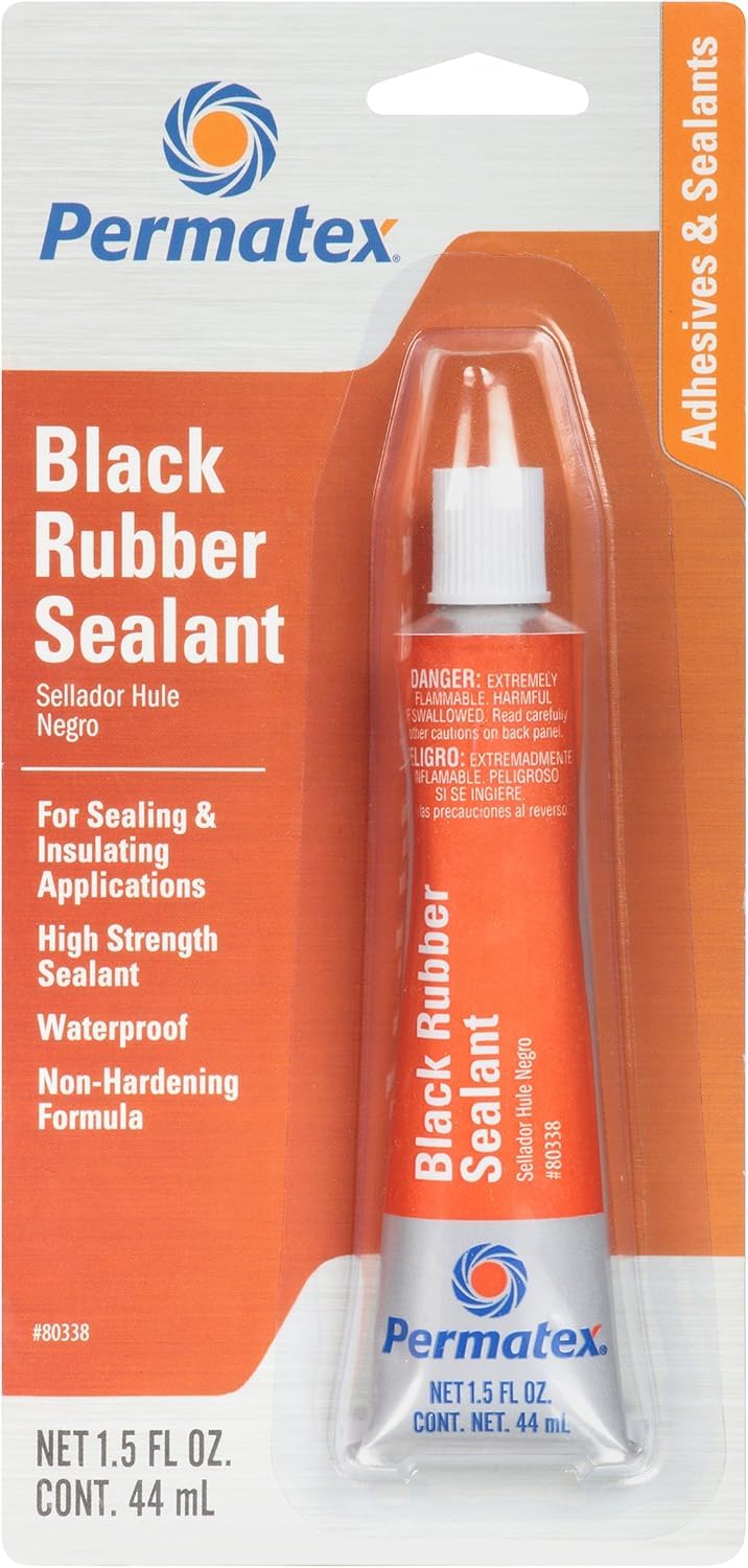 Black Rubber Sealant Permatex 80338, 1.5 oz. Tube