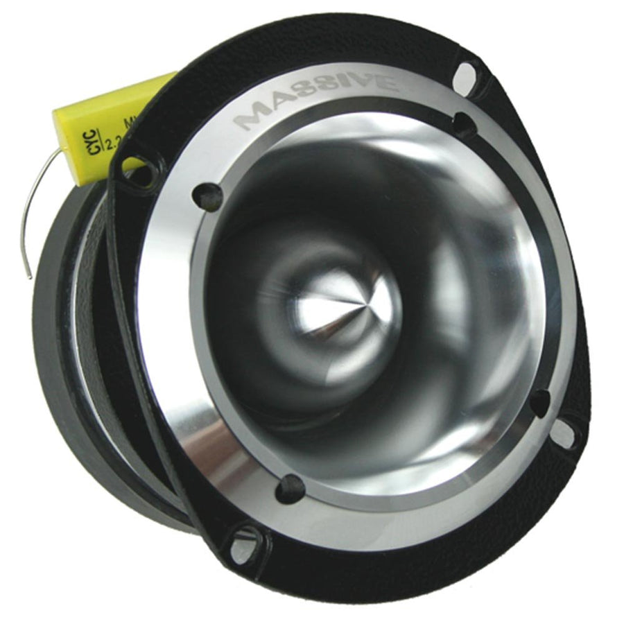T50 Massive Audio Super Bullet Tweeter | 8 Ohm, High-Power Titanium Dome Super Tweeter, 300W MAX Pro Audio Driver, Ultra-Crisp Highs, Aluminum Housing for Car, Motorcycle & Powersports Systems