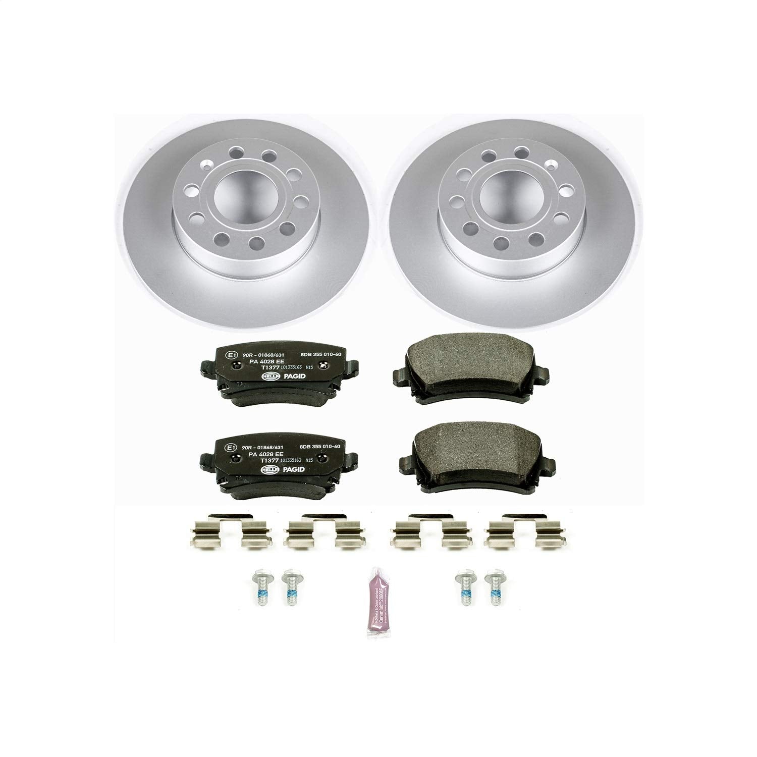 Power Stop ESK4627 Euro-Stop Rear Brake Kit For Volkswagen Audi A3 2008, Jetta 2005-2010, Rabbit 2006-2009 [Model Specific]