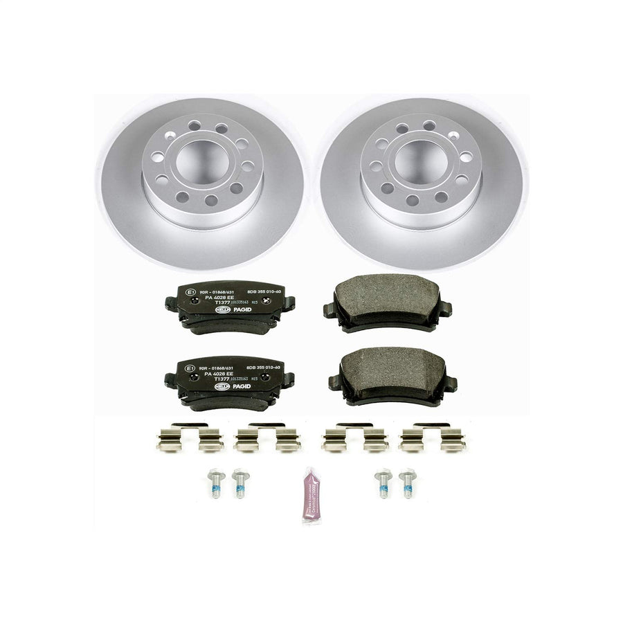 Power Stop ESK4627 Euro-Stop Rear Brake Kit For Volkswagen Audi A3 2008, Jetta 2005-2010, Rabbit 2006-2009 [Model Specific]
