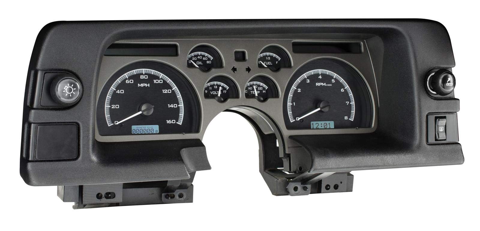 VHX System-Silver Alloy Style Face Compatible with 1990-92 Chevy Camaro w/White Display