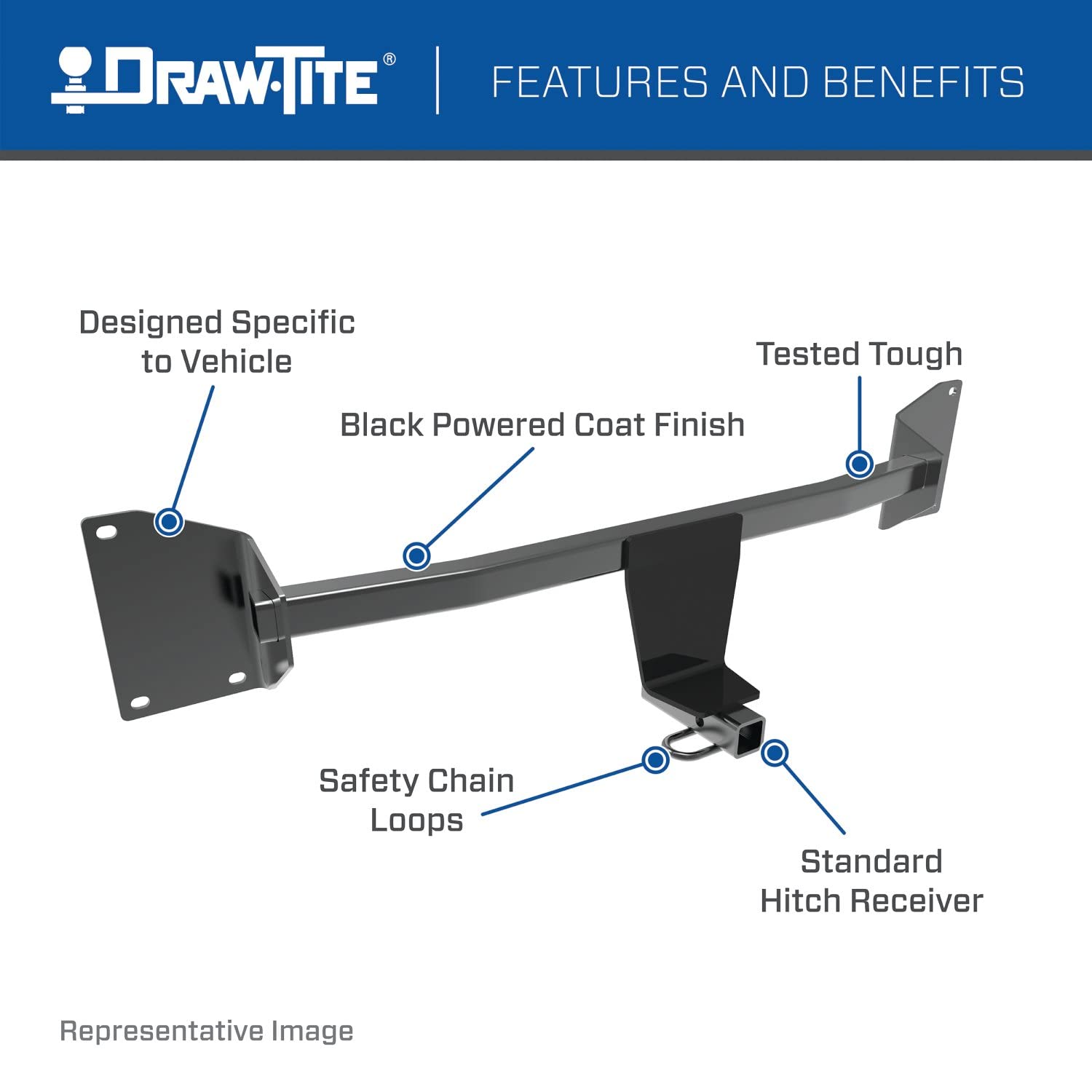 Class 1 Draw-Tite Trailer Hitch 1-1/4 Inch Receiver Compatible with 2021-2023 Hyundai Elantra