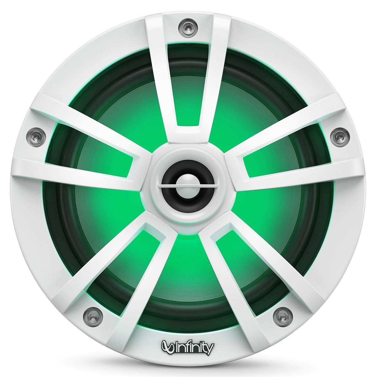 8 Inch Infinity 822MLW Marine RGB LED Coaxial Speakers - White