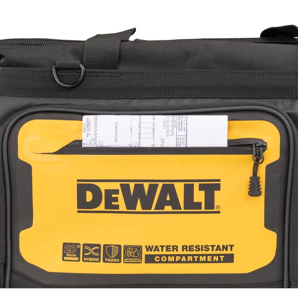 Tool Bag DEWALT, Water Resistant, Hard Bottom, 20-inch, Professional Tool Tote with Organization (DWST560104)