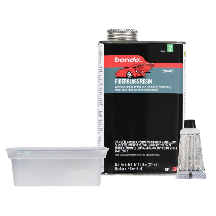 Bondo 3M Fiberglass Resin 0.9 Pint, Stage 2, Waterproof Formula for Repairing, Resurfacing, or Rebuilding Metal, Wood, Fiberglass or Masonry Surfaces (401)
