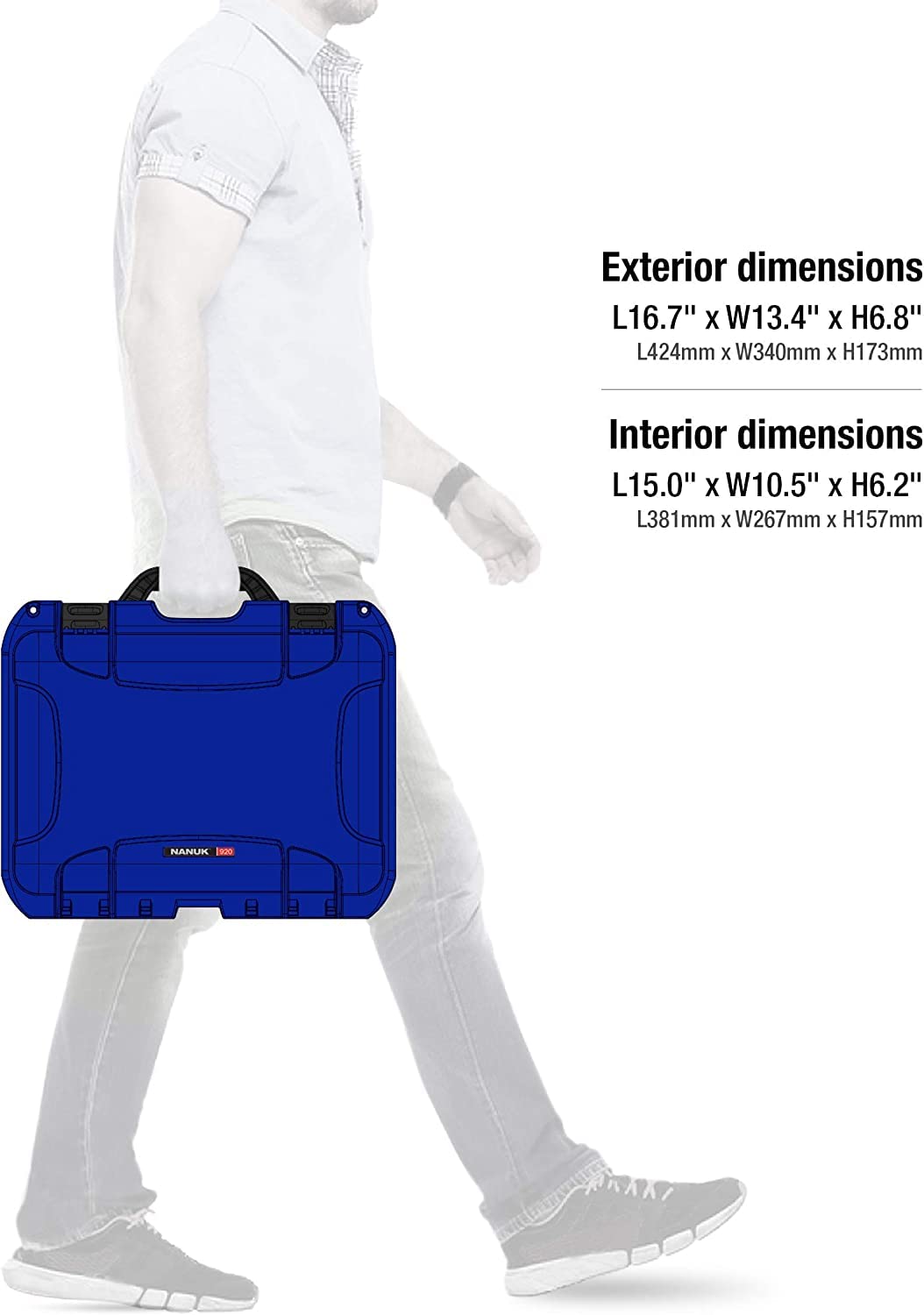 Nanuk Waterproof 920 Hard Case with Custom Foam Insert for DJI Ronin-S 3 Mini - Blue