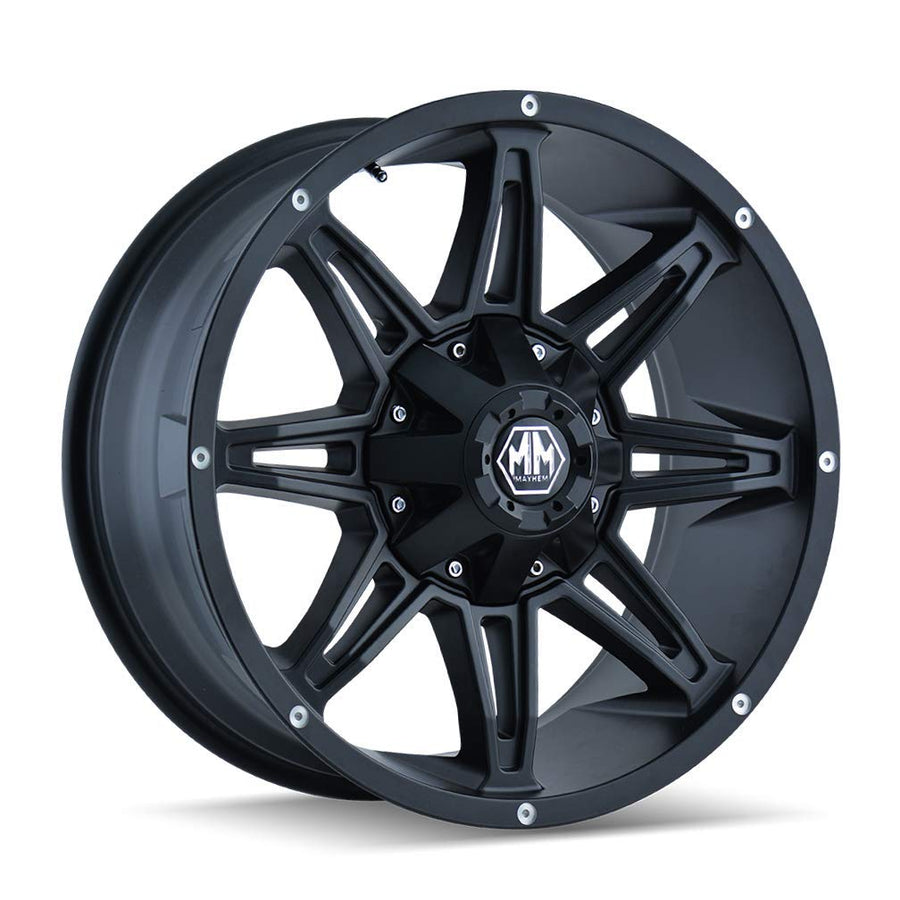 Matte Black MAYHEM RAMPAGE Wheel (17 x 9. inches /5 x 127 mm, 18 mm Offset)