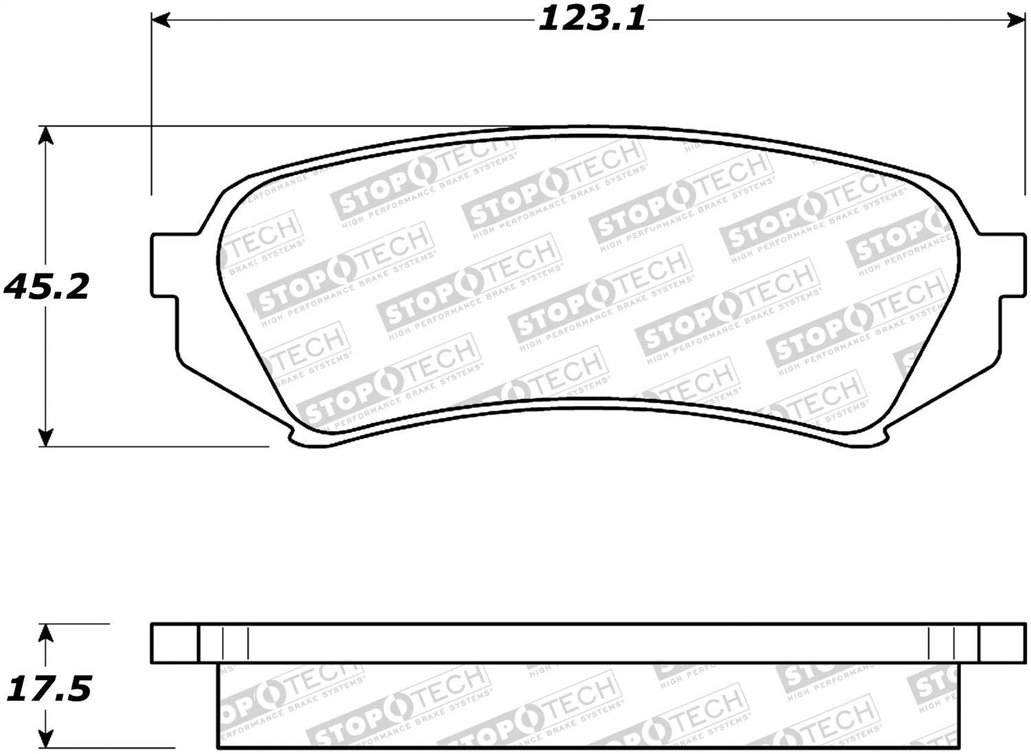 Rear StopTech 308.07730 Brake Pads with Shims and Hardware Street