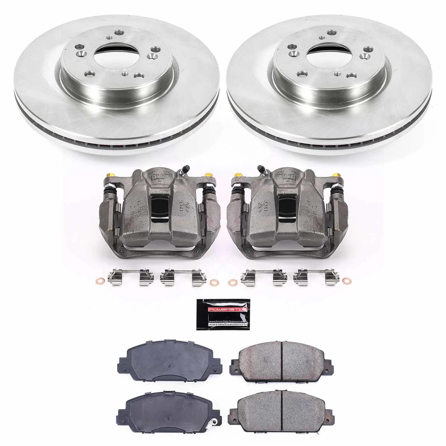 Power Stop Autospecialty KCOE6777A Front Caliper Brake Kit- Brake Rotors, Ceramic Brake Pads and Brake Calipers