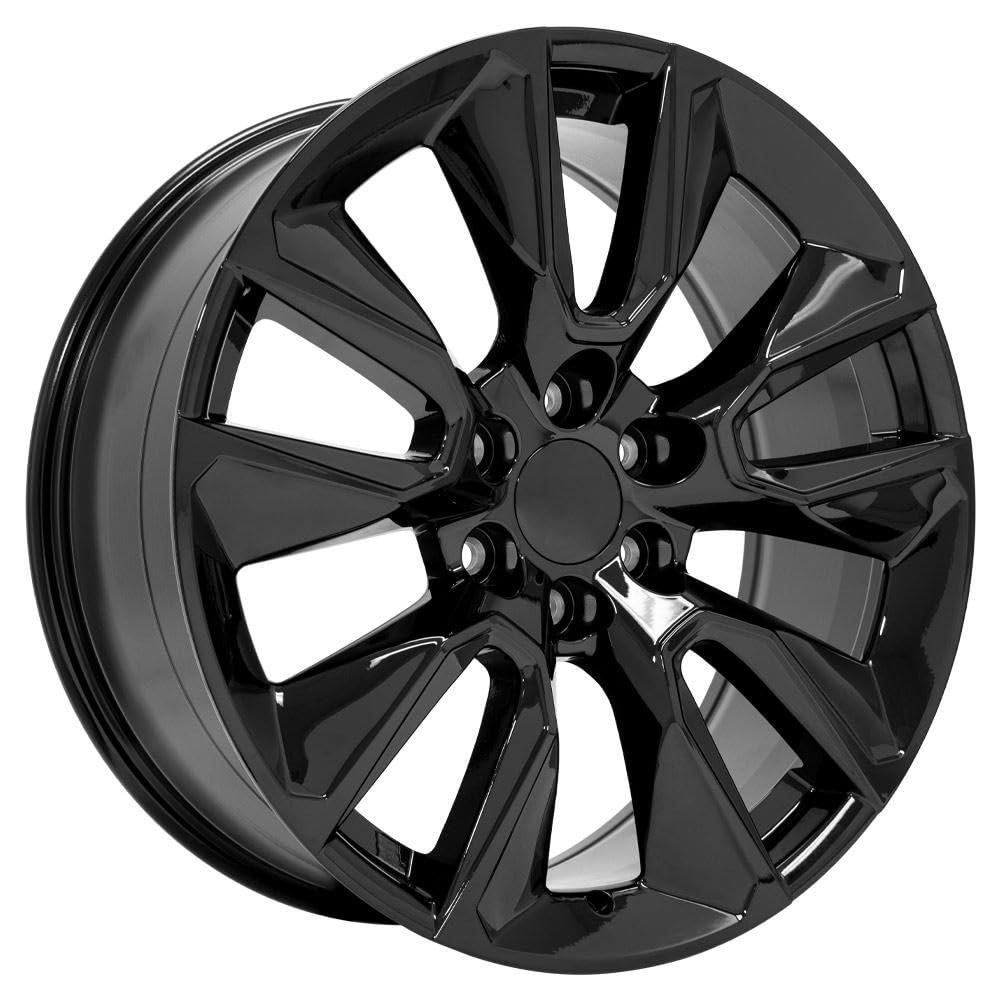 22 Inch OE Wheels CV32 Rim Fits Silverado 1500 Style 6x139.7 22x9 Gloss Black - Hollander 5916 (1)