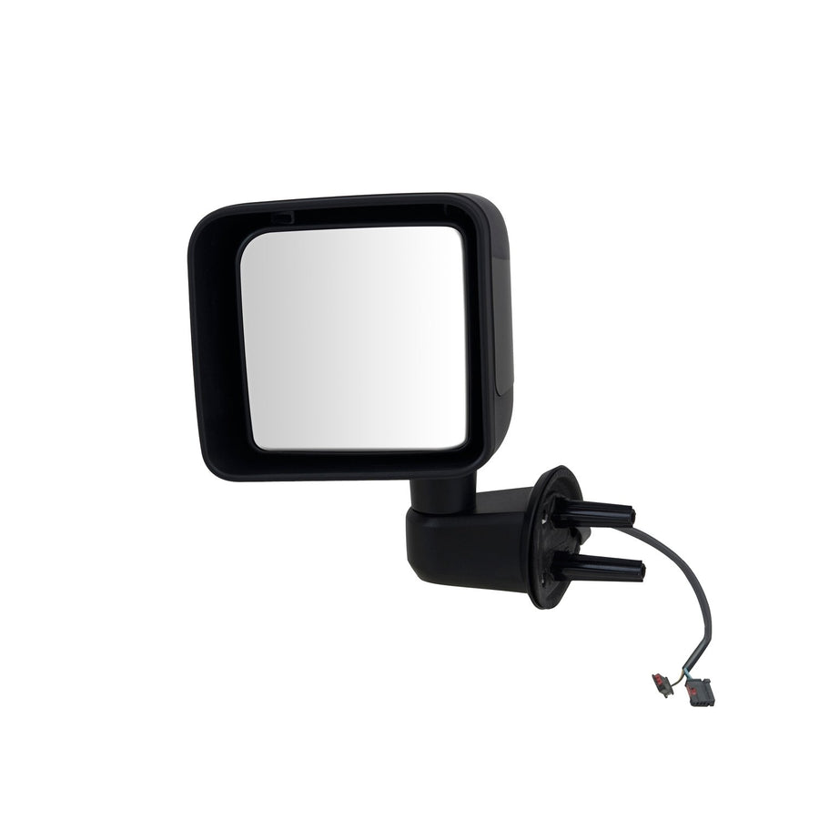 Fit System Mirror Driver Side for Jeep Wrangler, Wrangler JK, Textured Black w/PTM Cover, Foldaway, Heated Power