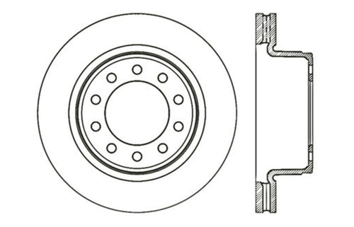 Sport Drilled/Slotted Brake Rotor StopTech 127.67070L (Front Left), 1 Pack