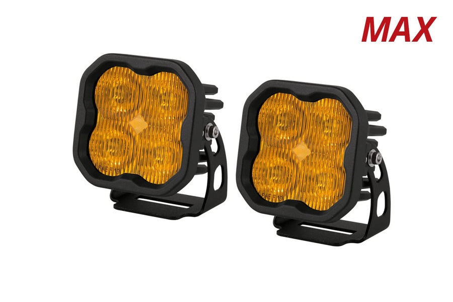 SS3 SAE Yellow Max LED Pod Diode Dynamics (pair), SAE Fog with Amber Backlight