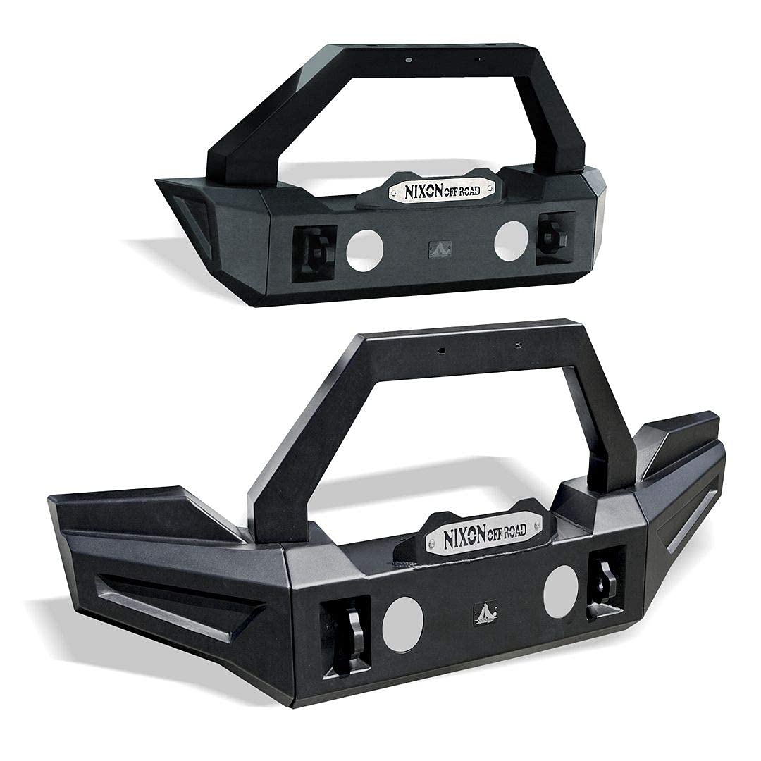 Nixon Offroad Front Bumper Fit For 2007-2018 Jeep Wrangler JK/JKU 2018-2023 Jeep JL/JLU 2019-2023 Jeep Gladiator JT 2/4 Doors Heavy Duty Full Width Bumper w/ 2xD-Ring Shackles