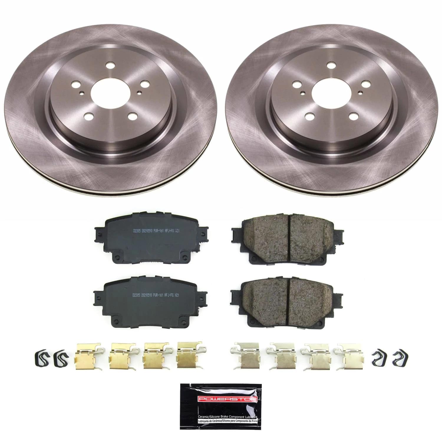 Power Stop Rear KOE8773 Brake Pads and Rotors Stock Replacement Brake Kit Autospecialty For Toyota Highlander 2020-2022 [Application Specific]