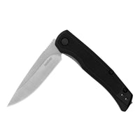 Outfield Kershaw Pocket Knife, Black and Gray Design, 2.8 Inch Steel Drop Point Blade, EDC with Assisted Opening, Reversible Deep Carry, Everyday Carry Pocket Knife for Men and Women