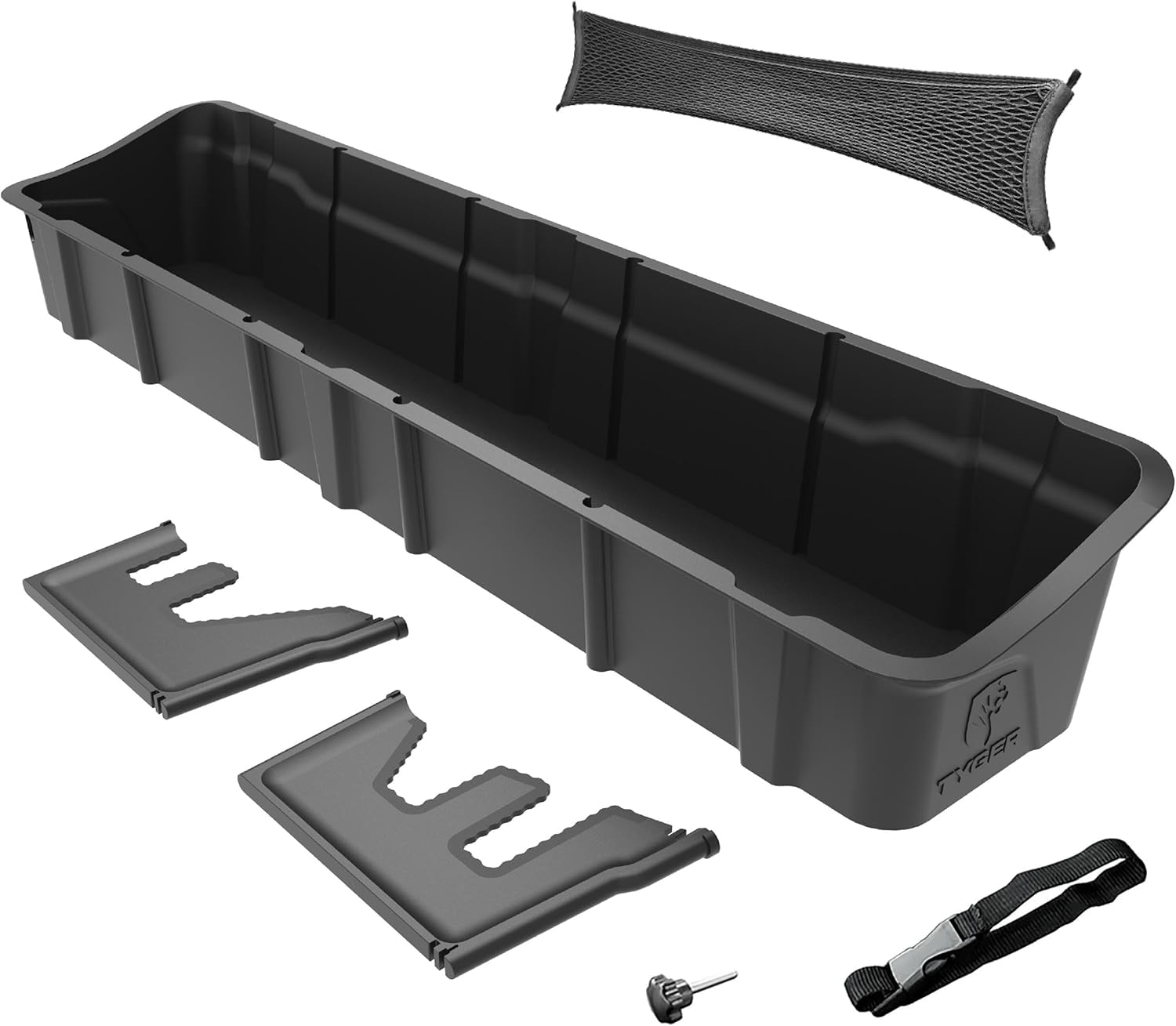 Tyger Auto Underseat Storage Box Compatible with 2015-2026 F-150 Ford; 2017-2026 F-250 F-350 SD Supercrew Cab, Black Rear Under Seat Storage Organizer Cargo Box | TG-CB5F2228