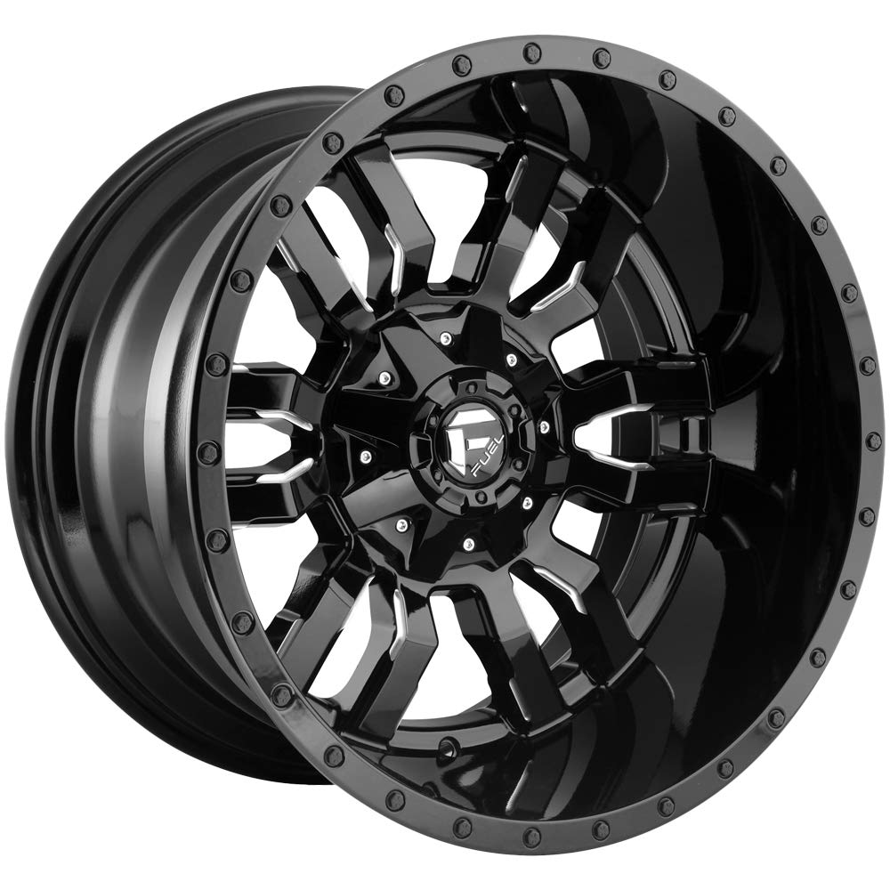 FUEL D595 Sledge 22x12 Gloss Black Milled 8x6.5-44 offset