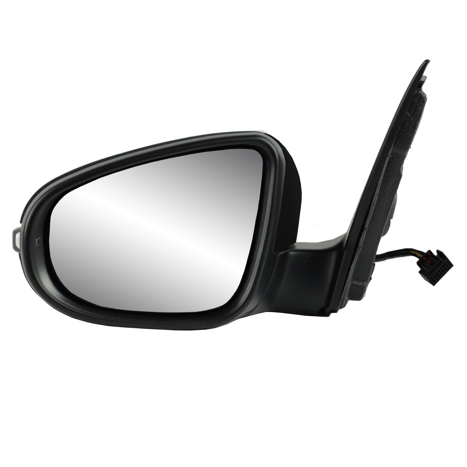 Driver Side Fit Mirror for Volkswagen Golf, Textured Black w/PTM Cover, w/Turn Signal, Puddle lamp, Power Fold, w/o Memory, Heated Power