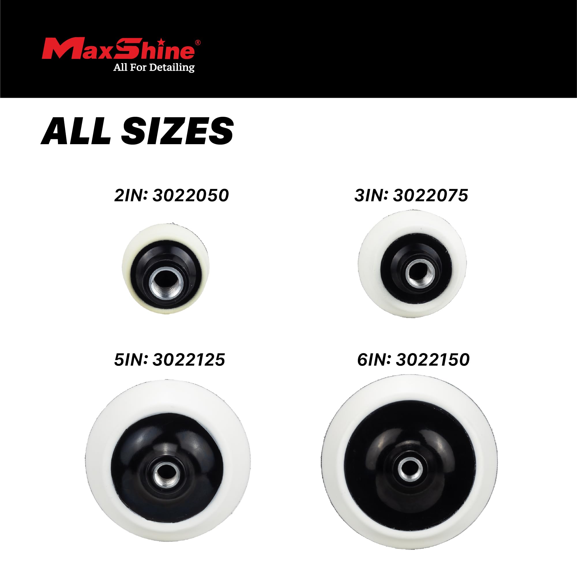 3" Maxshine Universal Professional Rotary Polisher Backing Pad – High-Performance 75mm Hook & Loop Plate – 5/8" Thread – Compatible with All Rotary Polishers for Car Detailing