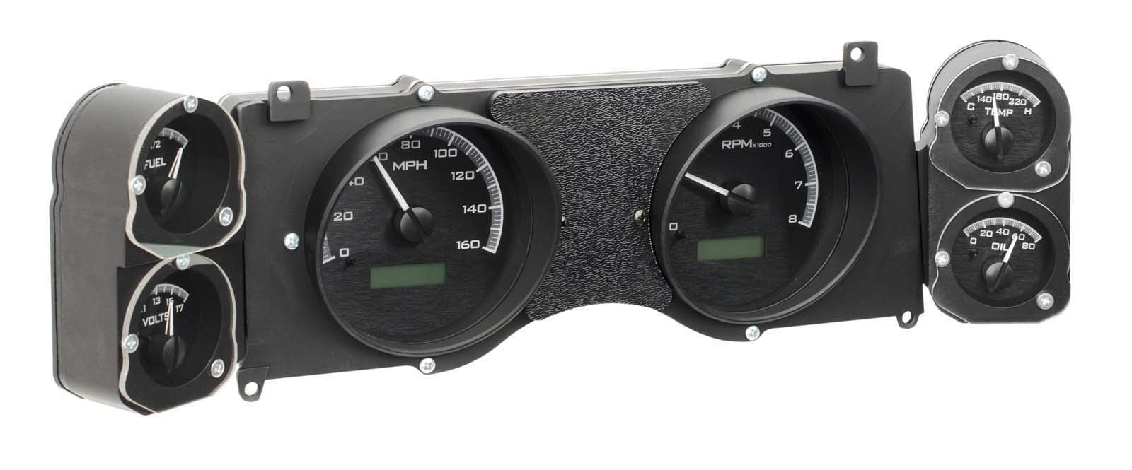 Dakota Digital VHX System 70 - 81 Chevy Camaro Analog Dash Gauges Black Alloy White VHX-70C-CAM-K-W