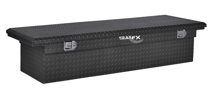 TrailFX Crossover Tool Box Low Profile Single Lid Diamond Tread Matte Black 16 Gauge Aluminum TrailFX 120703