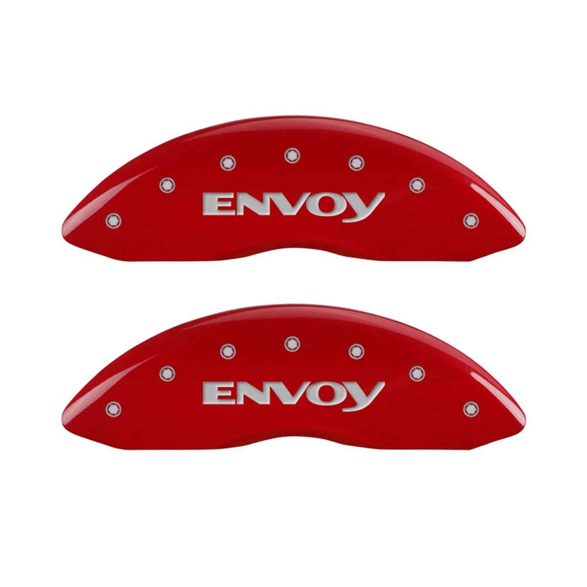 MGP Caliper Covers Envoy Red 34004SEVYRD - Engraved Front & Rear44; Set of 4