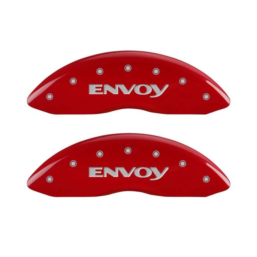 MGP Caliper Covers Envoy Red 34004SEVYRD - Engraved Front & Rear44; Set of 4