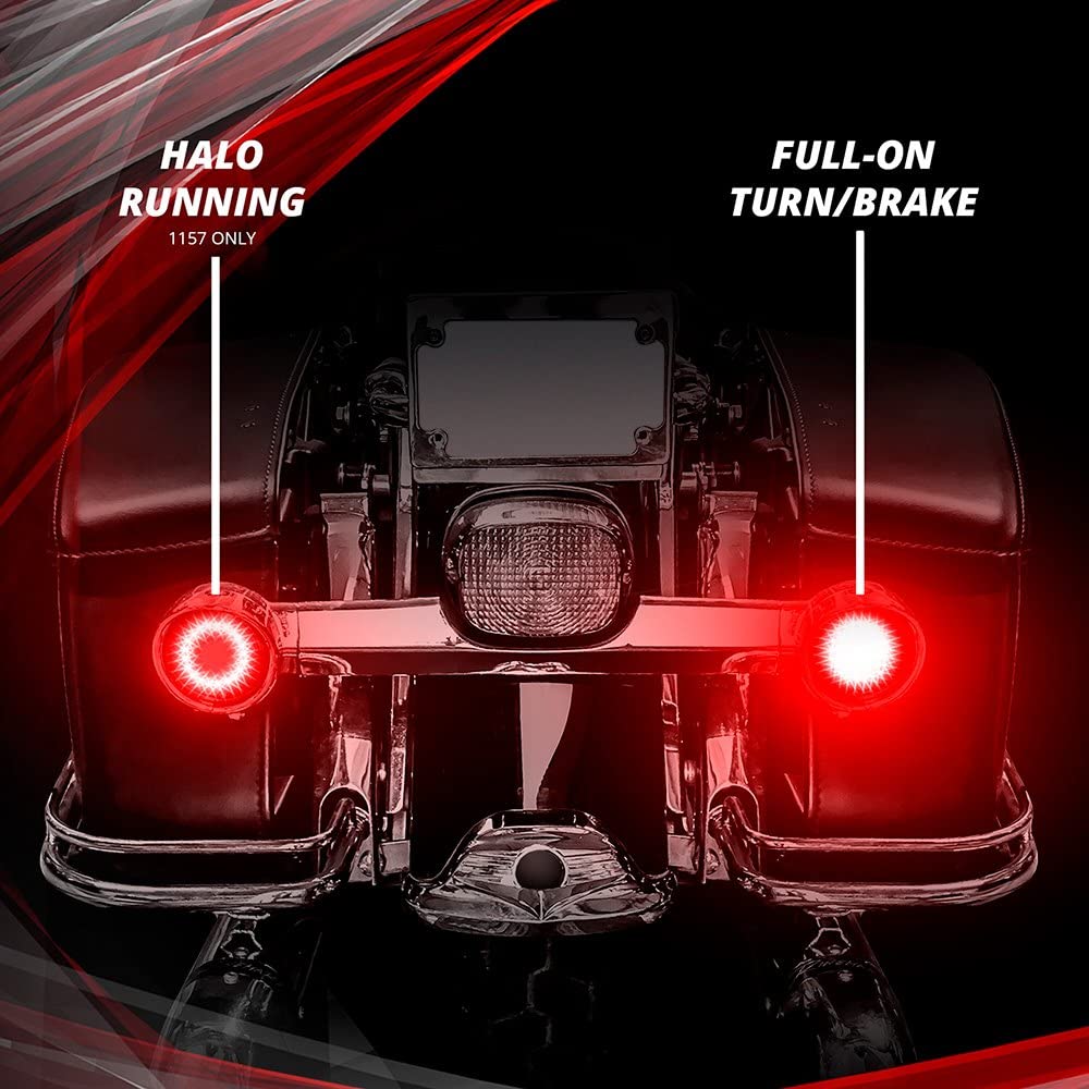 XKGLOW Motorcycle Rear LED Turn Signal Kit XK1157B-RR-S - Bullet Style Smoked Lenses