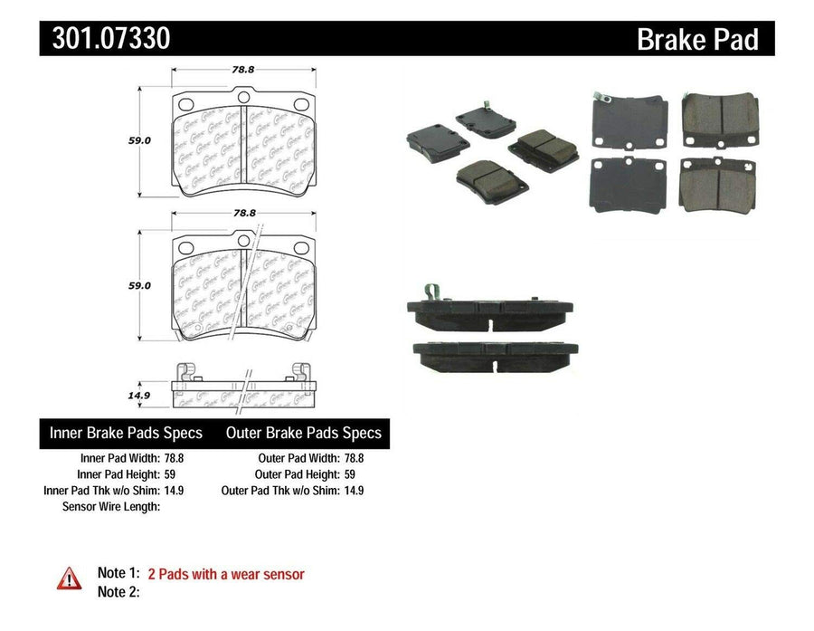 Brake Pad, Ceramic Centric (301.07330)