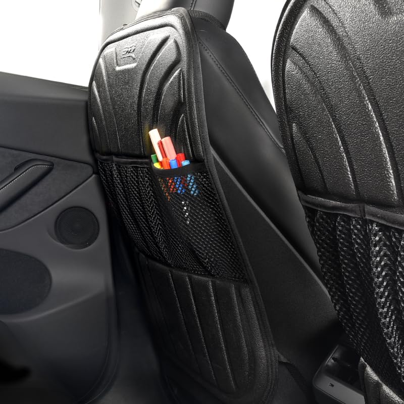 3D MAXpider Bucket Seat Back Cover & Protector Universal Fit (Black), Waterproof Kick Mats with Pocket Storage for Vehicles, Back Seat Organizer for Kids, Protects from Dirt, Mud & Scratches