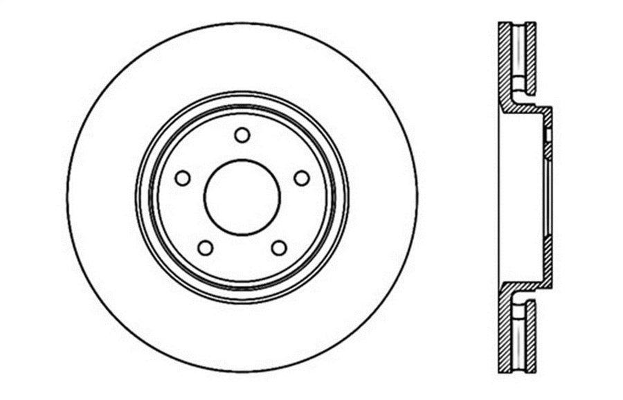 Sport StopTech 128.42092R Cross Drilled Brake Rotor (Front Right), 1 Pack