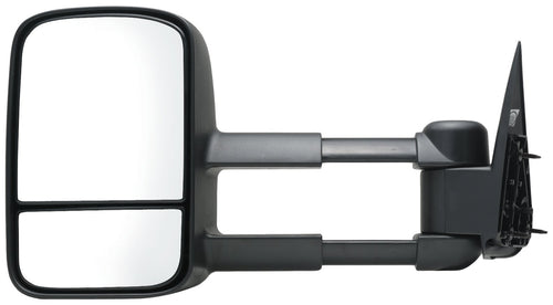 K Source Extendable Driver Side Towing Mirror For 1999-2007 Escalade, Avalanche, Suburban, Tahoe, Yukon, Silverado, Sierra, Silverado/Sierra Classic. Textured Black, Manual, Dual Lens, Foldaway