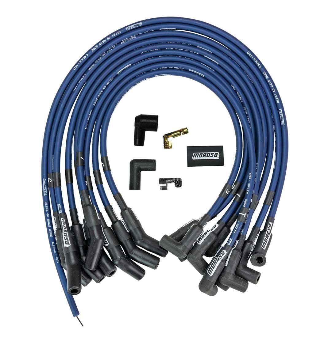 Moroso Ultra 40 73674 Blue Spark Plug Wire Set, Fits Big Block Ford 429-460