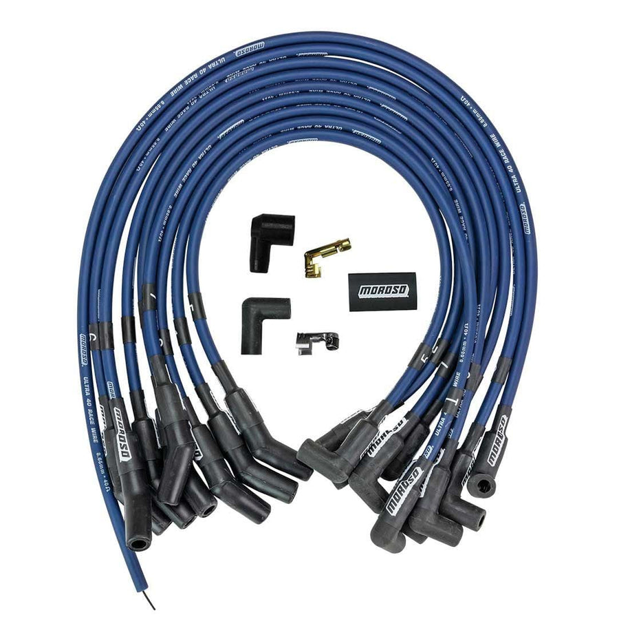Moroso Ultra 40 73674 Blue Spark Plug Wire Set, Fits Big Block Ford 429-460