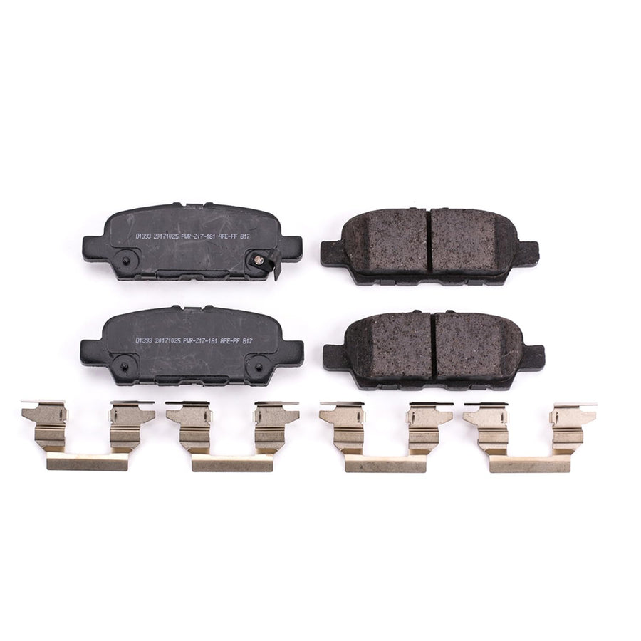 Rear Brake Pads PowerStop For Infiniti EX35 2010-12 |FX35 2011-12 |Q40 2015 |Q50 2014-24 |Q60 2017-22 |Infiniti Q70 2014-19 - Ceramic Brake Pads With Installation Hardware, 17-1393