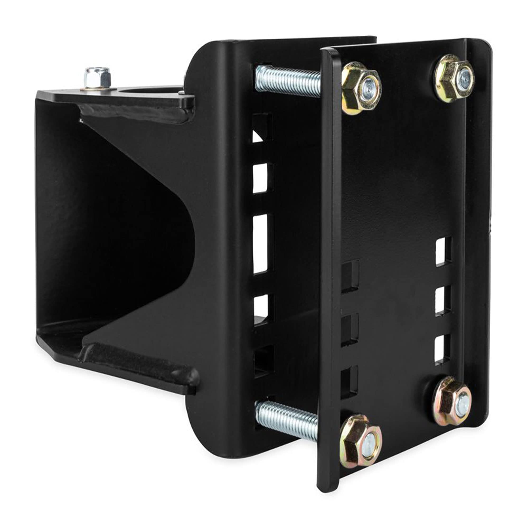 Camco Bolt-On Trailer Tongue Jack Relocation Kit | Allows for Easy Trailer Relocation | Provides Ample Tailgate Clearance Without Obstruction | for 3-Bolt & A-Frame Style Tongue Jacks (50015), Black