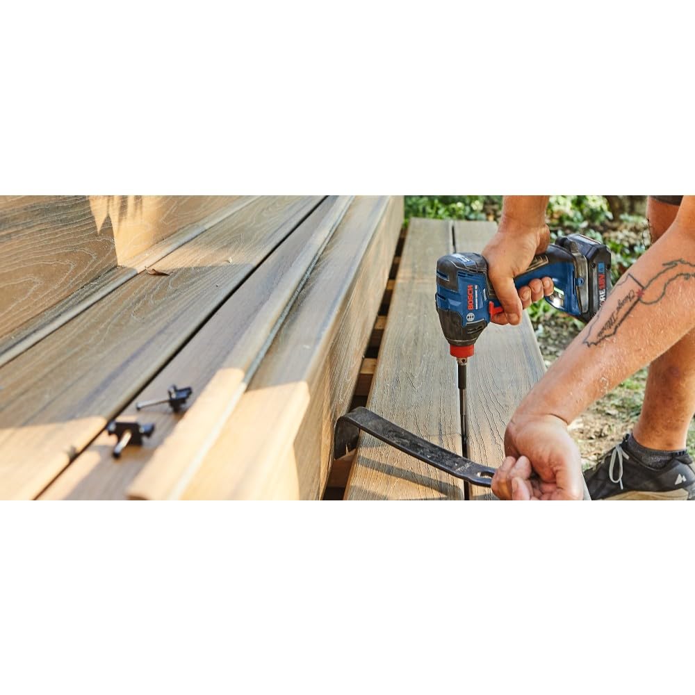 GXL18V-227B25 Bosch 18V 2-Tool Combo Kit with Connected-Ready Two-In-One 1/4 In. Bit/Socket Impact Driver/Wrench, 1/2 In. Hammer Drill/Driver and (2) CORE18V® 4 Ah Advanced Power Batteries